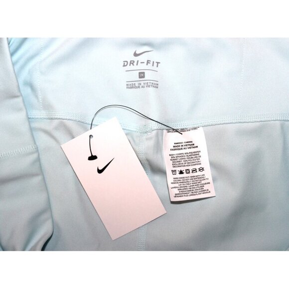 nwt NIKE 7/8 Dri-FIT Capri Leggings Tight-Fit Mid-Rise Glacier-Blue Size 2X - Picture 7 of 9